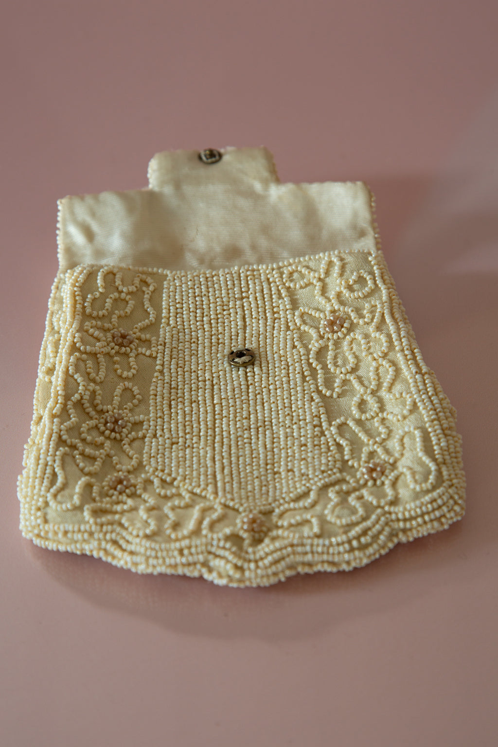 Vintage 1920s Pearl Beaded Belt Bag