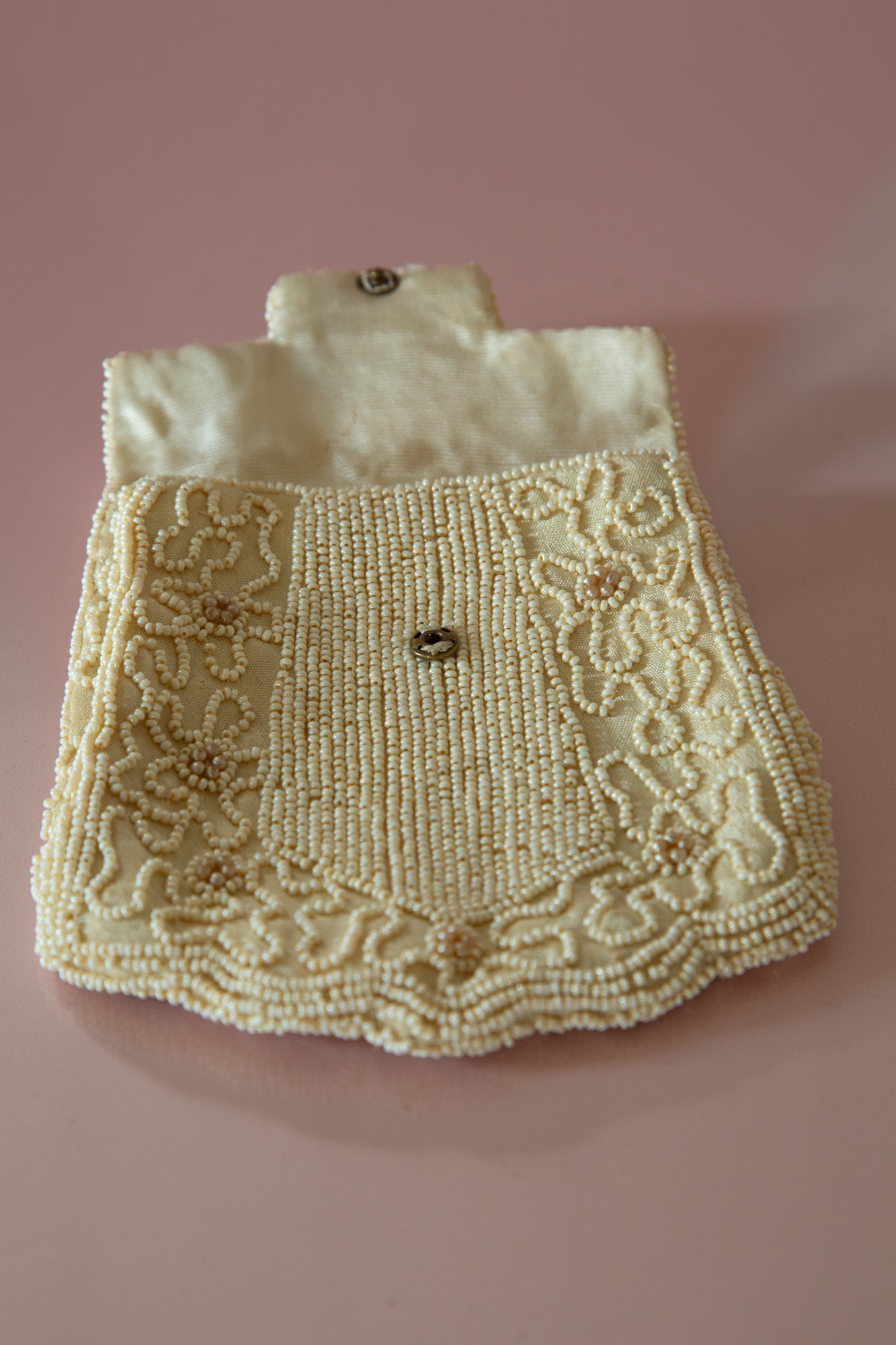 Vintage 1920s Pearl Beaded Belt Bag