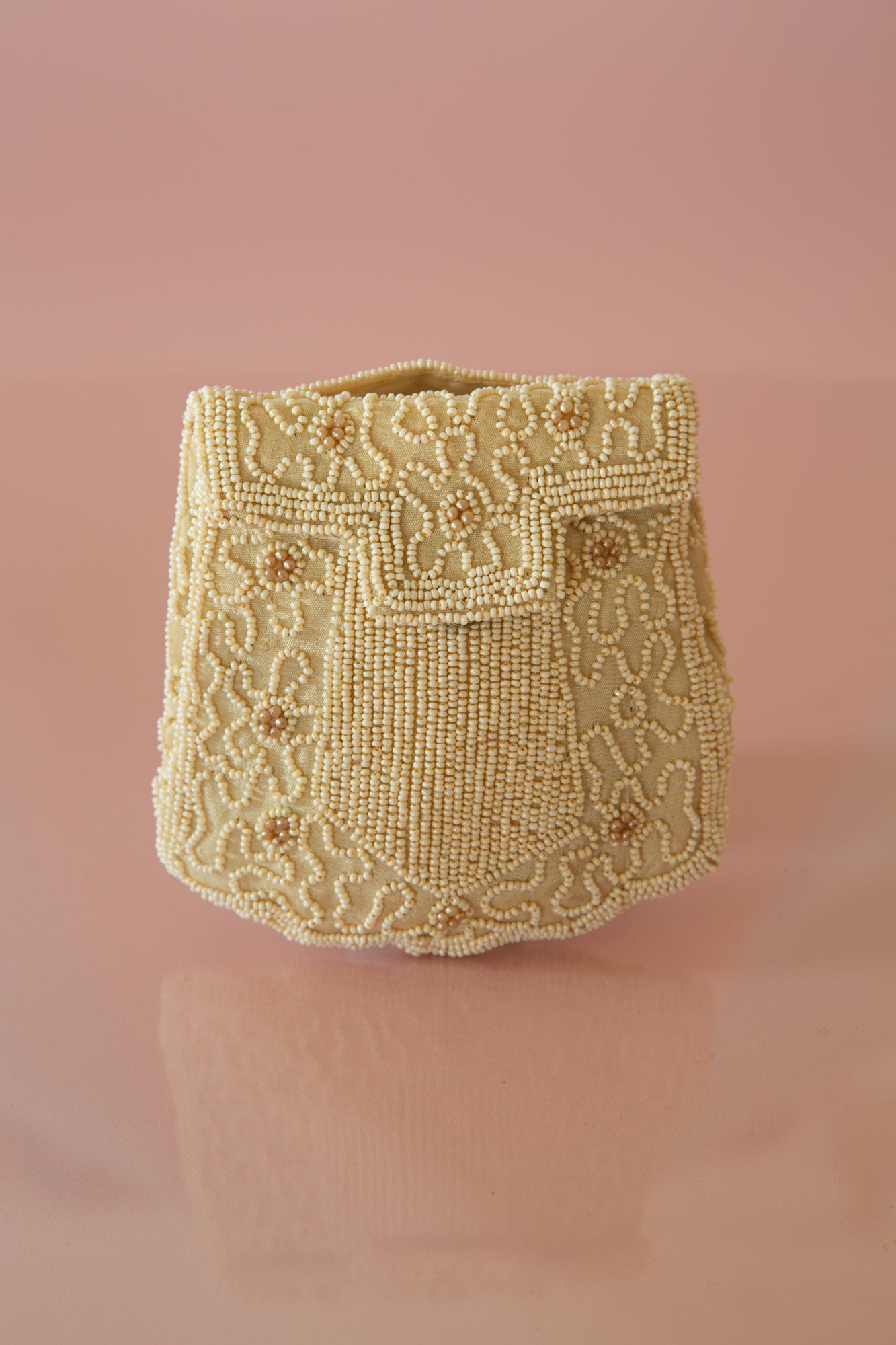 Vintage 1920s Pearl Beaded Belt Bag