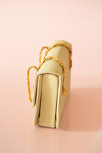Vintage 1950s Silk Pale Green Gold Bag