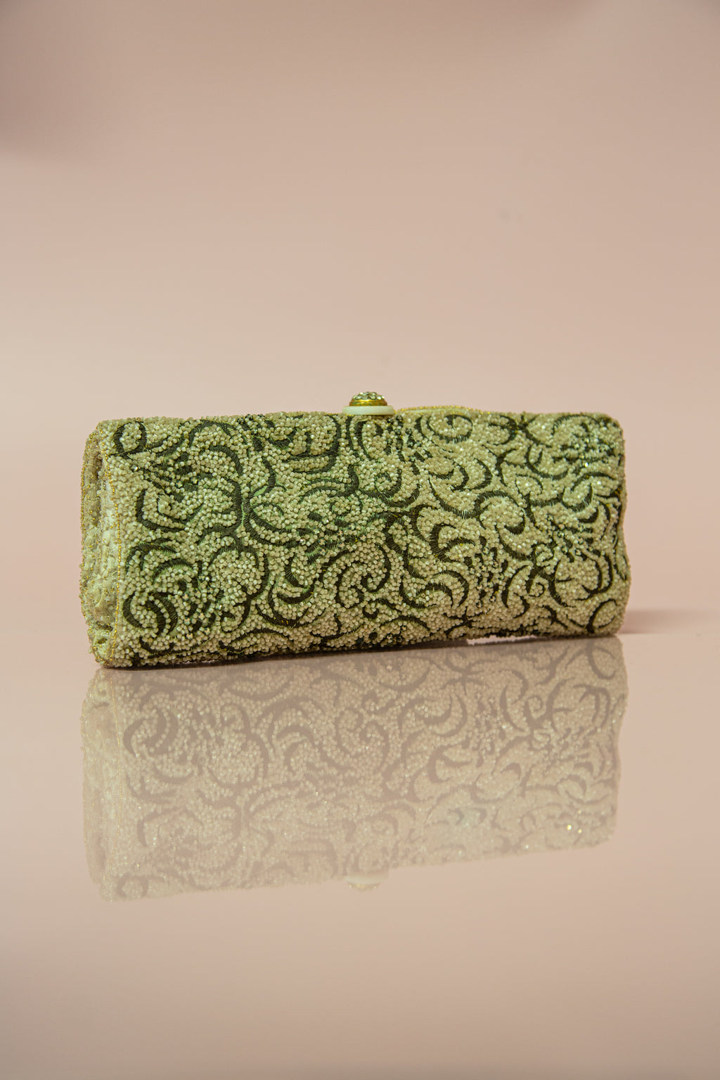 Vintage 1930s Beaded Ivory and Gold Clutch Bag