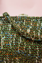 Vintage 1960s Green Tweed Handbag