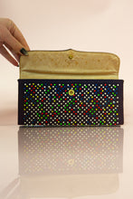 Vintage 1940s Blue Bobble Bead Clutch Bag
