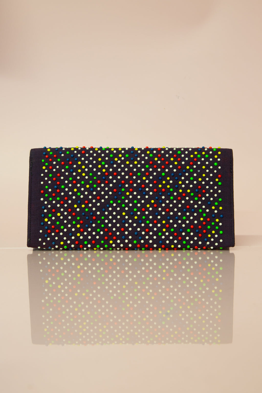 Vintage 1940s Blue Bobble Bead Clutch Bag