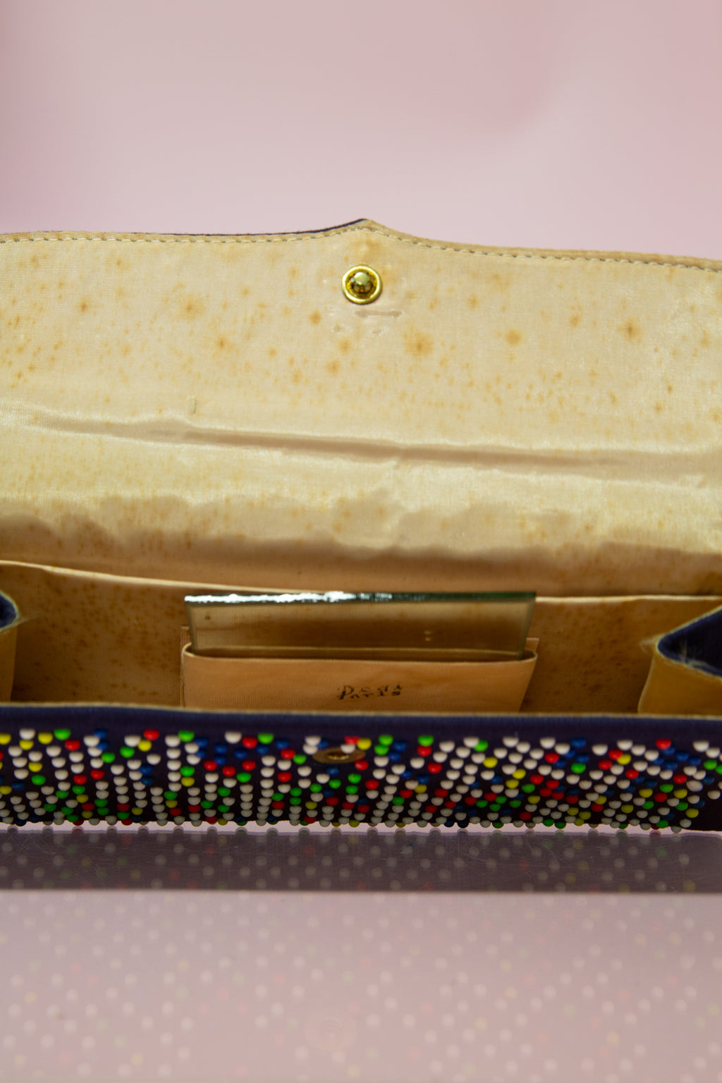 Vintage 1940s Blue Bobble Bead Clutch Bag