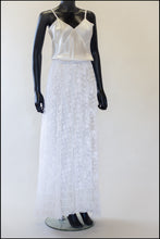 Vintage 1910s Edwardian White Lace Bridal Skirt