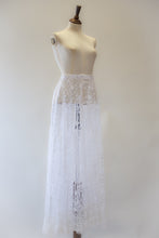 Vintage 1910s Edwardian White Lace Bridal Skirt