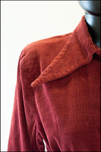 Vintage 1940s Burgundy Corduroy House Dress
