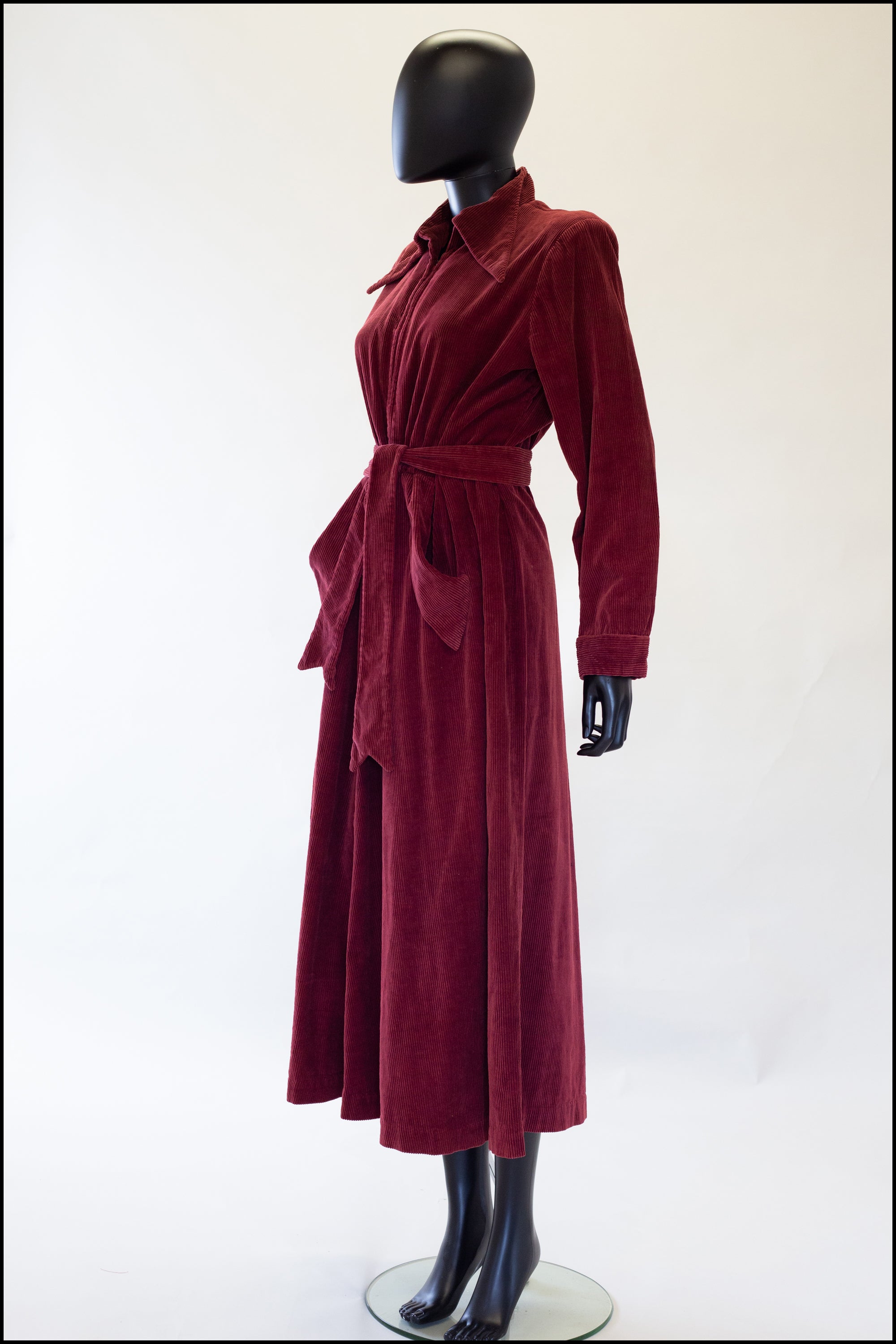 1940s corduroy cord house dress alexandra king vintage