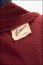 Vintage 1940s Burgundy Corduroy House Dress