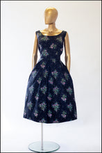 black floral 1950s dress alexandra king