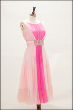 Vintage 1960s Pink Silk Chiffon Cocktail Dress