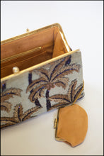 Vintage 1950s Beaded Palm Tree Handbag