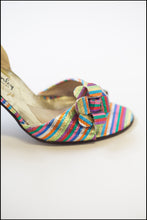 Vintage 1970s Rainbow Disco Sandals Size 5