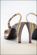 Vintage 1970s Rainbow Disco Sandals Size 5