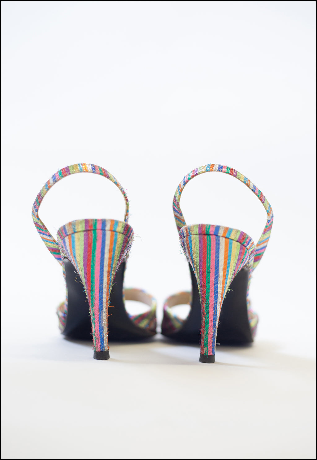 Vintage 1970s Rainbow Disco Sandals Size 5