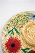 Vintage 1930s Embroidered French Straw Hat