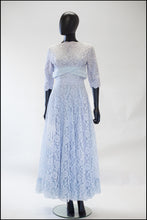 Vintage 1950s Blue Lace Gown