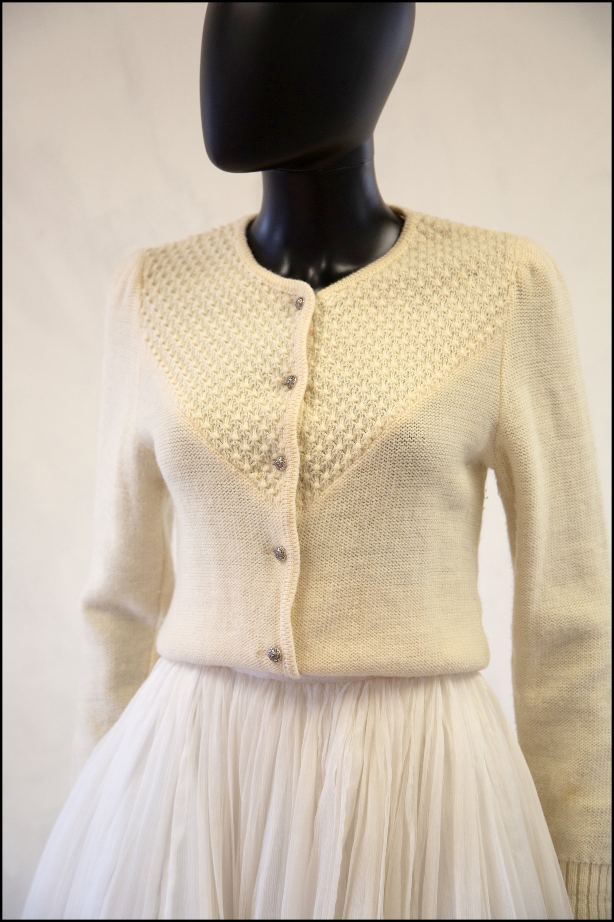 Vintage sales white cardigan