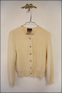 vintage Arber wool knit cream cardigan Alexandra King
