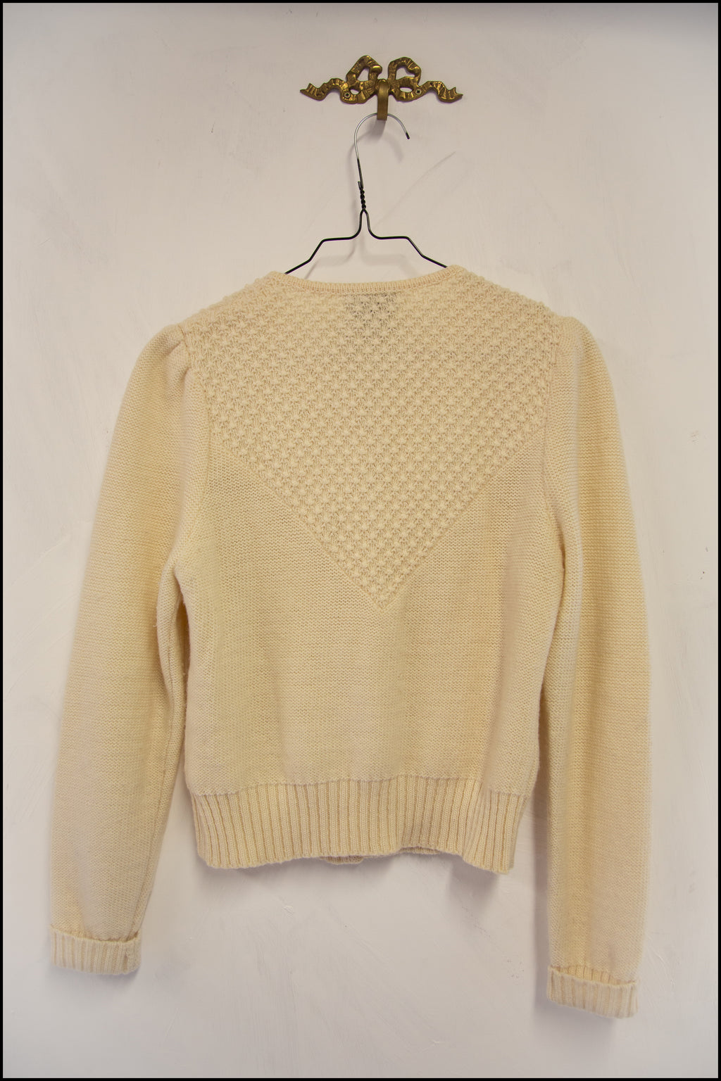 Vintage 1970s Cream Wool Cardigan