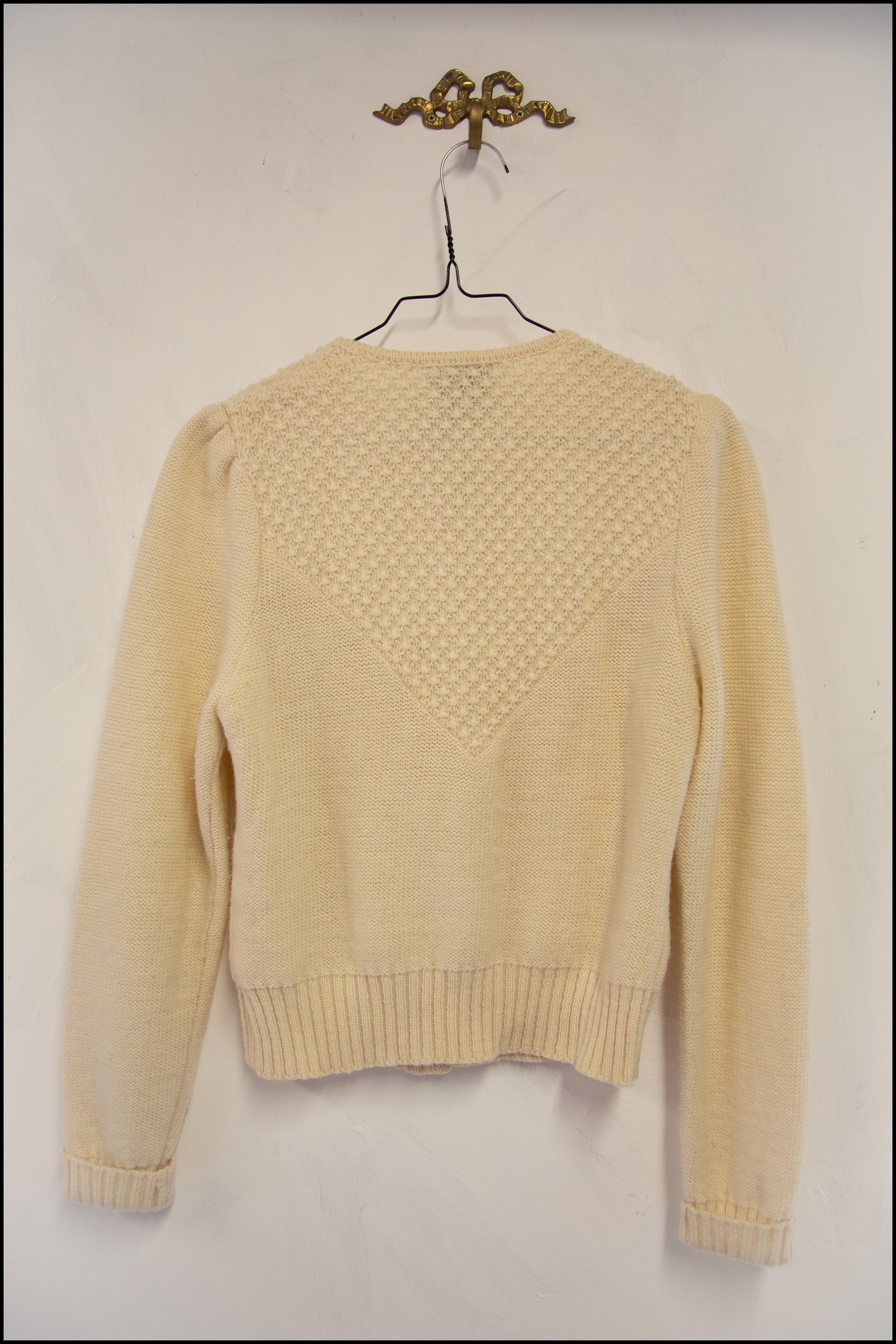Vintage 1970s Cream Wool Cardigan
