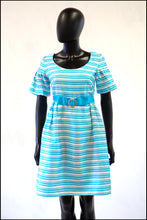 60s blue stripe mini dress Alexandra King