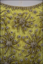 Vintage 1960s Yellow Silk Beaded Dress