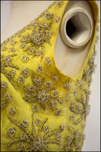 Vintage 1960s Yellow Silk Beaded Dress