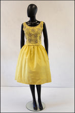 Vintage 1960s Yellow Silk Beaded Dress