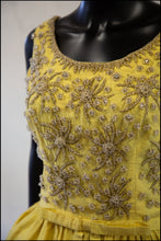 Vintage 1960s Yellow Silk Beaded Dress