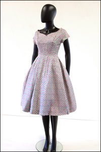vintage 50s fortnum and masons rose print silk dress Alexandra King
