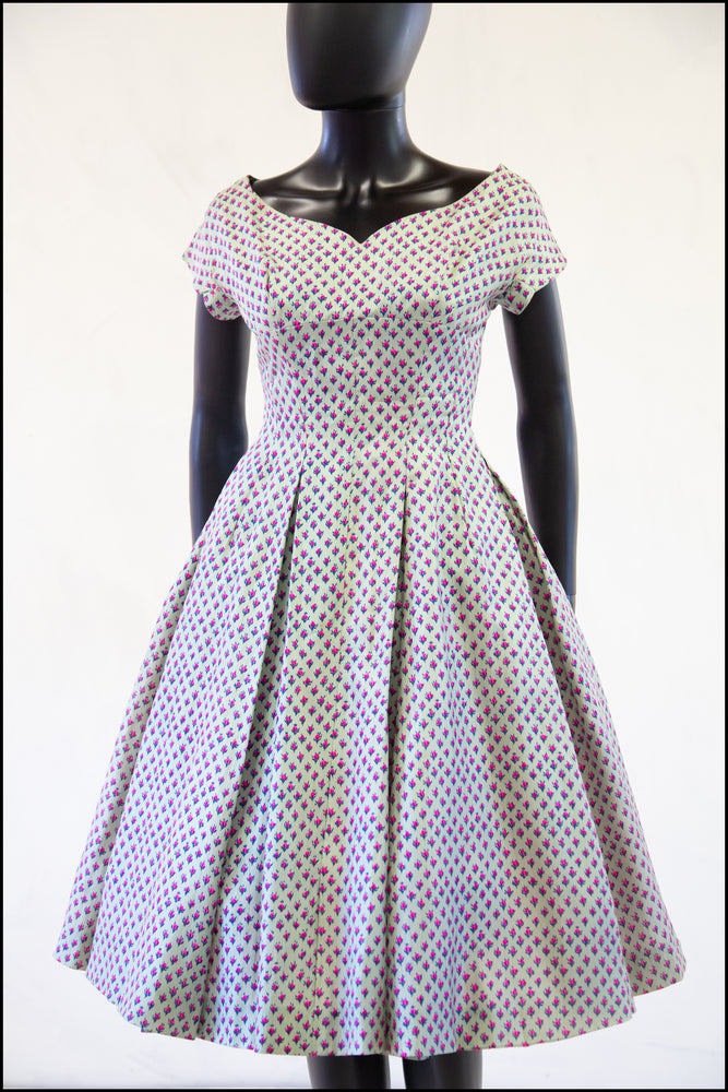 vintage 1950s fortnum and masons couture rose dress Alexandra King