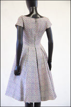Vintage 1950s Mint Rose Print Silk Dress