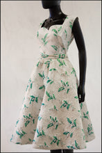 Vintage 1950s Lily of the Valley Quilted Dress Set