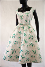 Vintage 1950s Lily of the Valley Quilted Dress Set