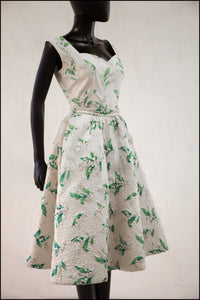 Vintage 1950s Lily of the Valley Quilted Dress Set