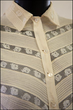 Vintage 1930s Cream Silk Lace Blouse