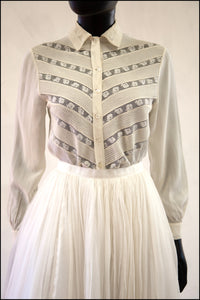 Vintage 1930s Cream Silk Lace Blouse