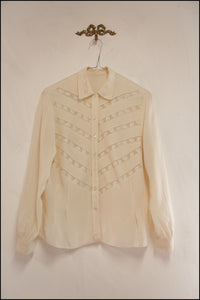 Vintage 1930s Cream Silk Lace Blouse