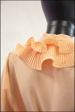 Vintage 1980s Peach Pleat Ruffle Blouse