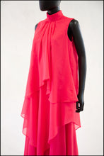 Vintage 1970s Pink Chiffon Maxi Dress