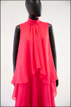Vintage 1970s Pink Chiffon Maxi Dress