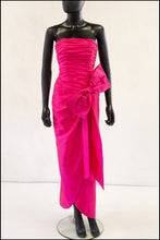 Vintage 1980s Pink Silk Bow Dress