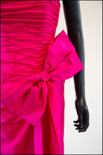 Vintage 1980s Pink Silk Bow Dress