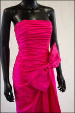 Vintage 1980s Pink Silk Bow Dress