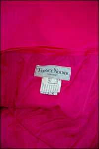 Vintage 1980s Pink Silk Bow Dress