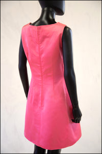 Vintage 1960s Candy Pink Beaded Mini Dress