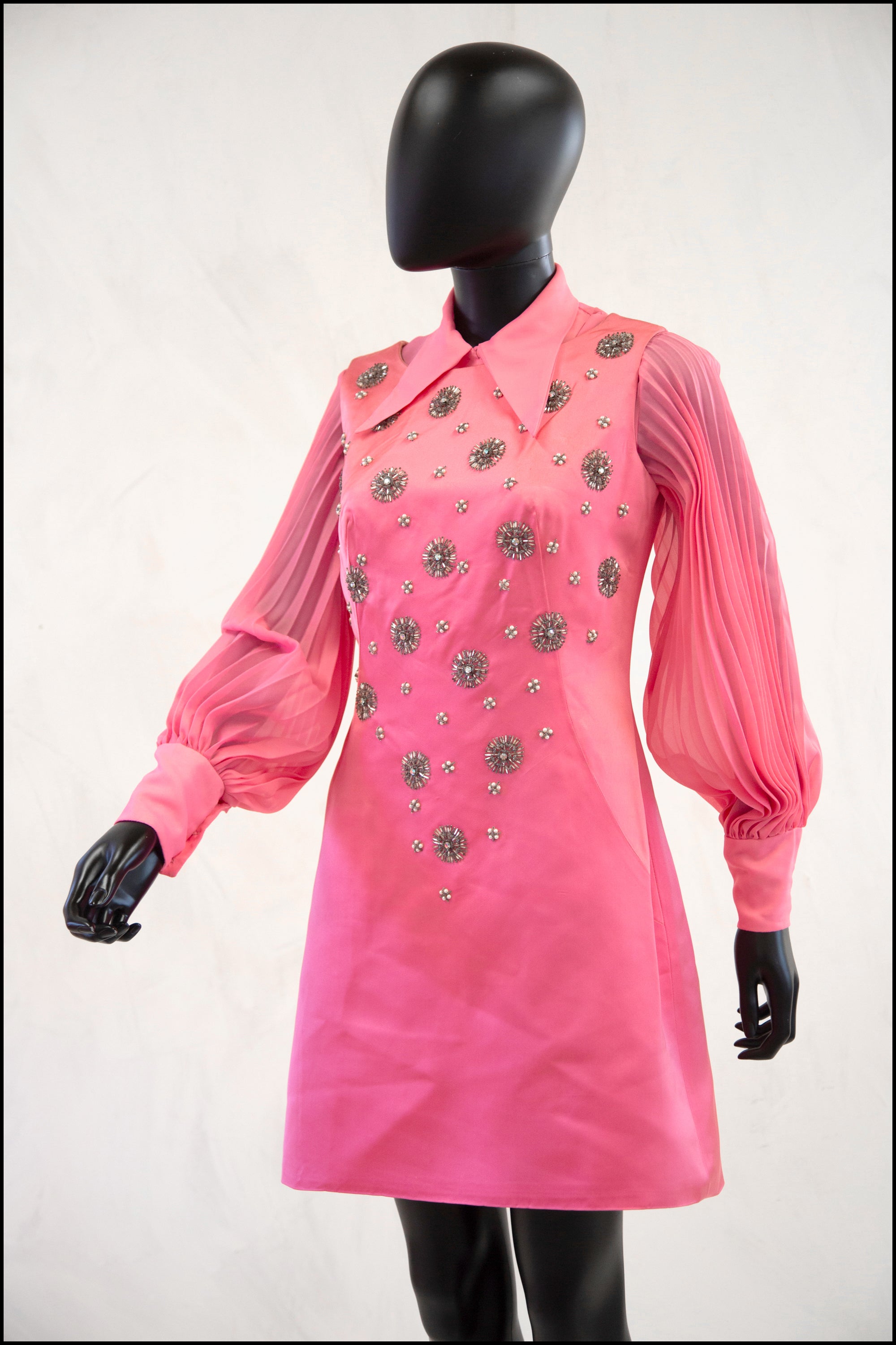 Vintage 1960s Candy Pink Beaded Mini Dress ALEXANDRA-KING Vintage 1960s Candy Pink Beaded Mini Dress ALEXANDRA-KING