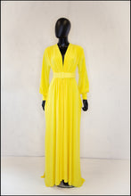 yellow maxi dress with bishop sleeves by Alexandra King